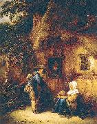 Ostade, Isaack Jansz. van Traveller at a Cottage Door USA oil painting artist